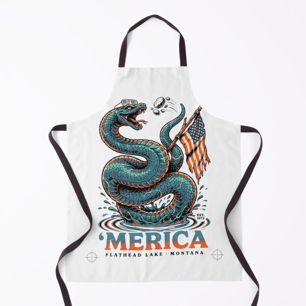 Item preview, 'Merica Flathead Lake Monster Montana Sea Serpent Flag Tee v4 designed and sold by DarylWelsh2024.
