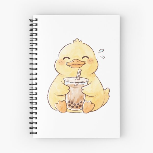 Item preview, Kawaii Duck Drinking Boba Tea - Cute Bubble Tea Animal designed and sold by 0Zetgest.