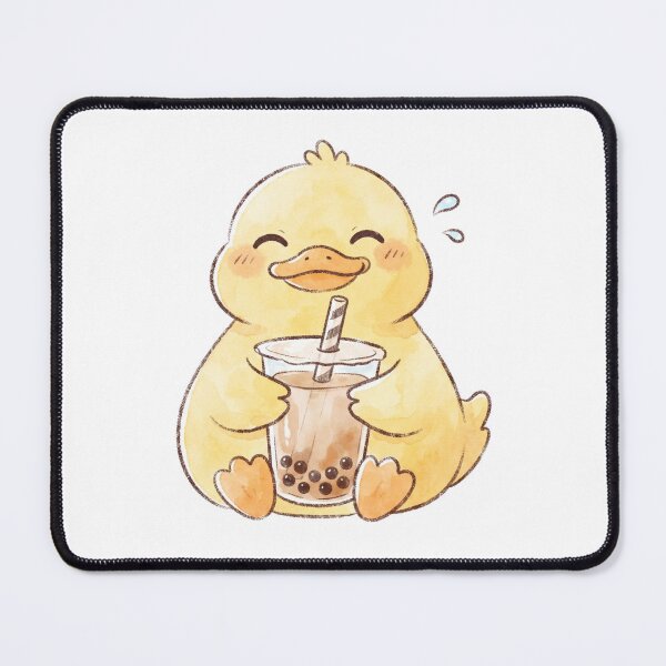 Item preview, Kawaii Duck Drinking Boba Tea - Cute Bubble Tea Animal designed and sold by 0Zetgest.