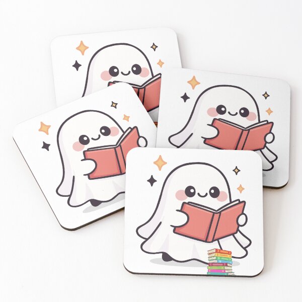 Item preview, Cute Ghost Reading Book Kawaii Halloween Design designed and sold by     Sela Art .