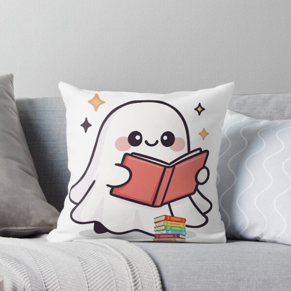Item preview, Cute Ghost Reading Book Kawaii Halloween Design designed and sold by     Sela Art .