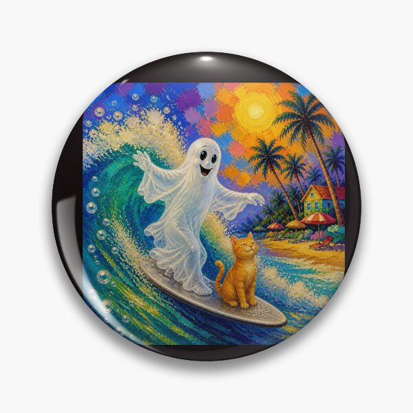 Item preview, Whimsical Ghost Surfer #2 designed and sold by Helios Be. Lavsh.
