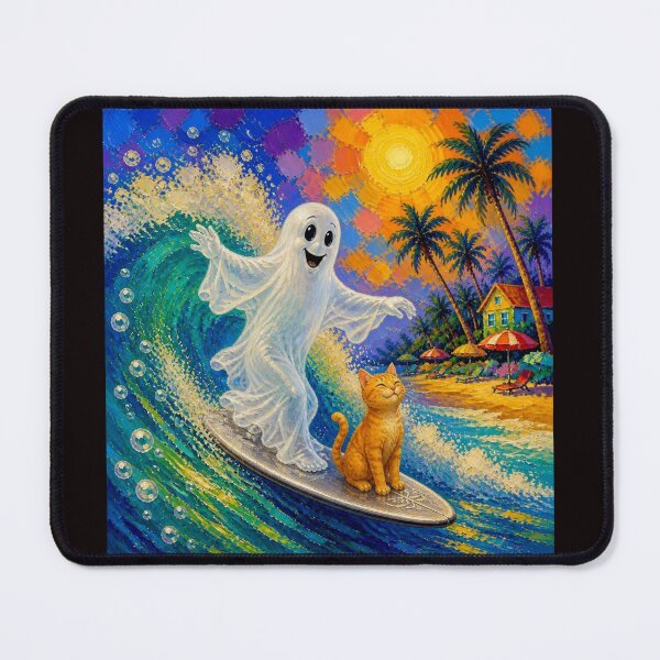 Item preview, Whimsical Ghost Surfer #2 designed and sold by Helios Be. Lavsh.