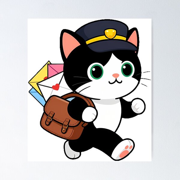 Item preview, Postman Cat Delivering Letters designed and sold by pumsquare.