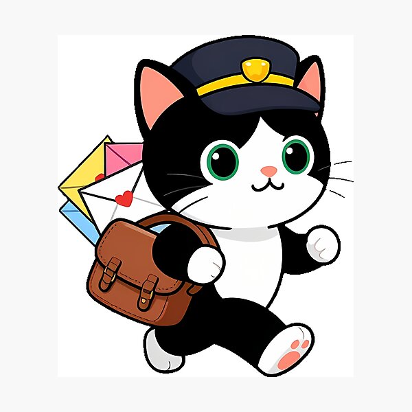 Item preview, Postman Cat Delivering Letters designed and sold by pumsquare.