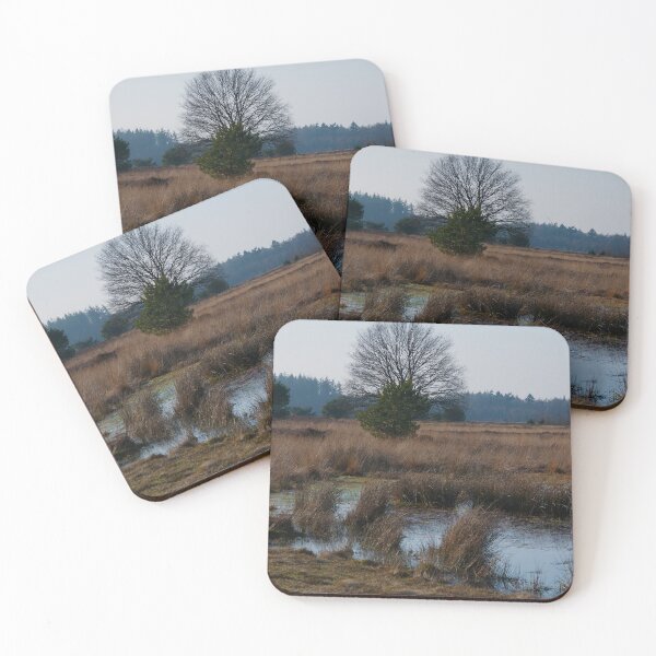 Item preview, Solitary Oak Tree in Scenic Heathland Wetland Landscape designed and sold by ShotsbyDesiree.