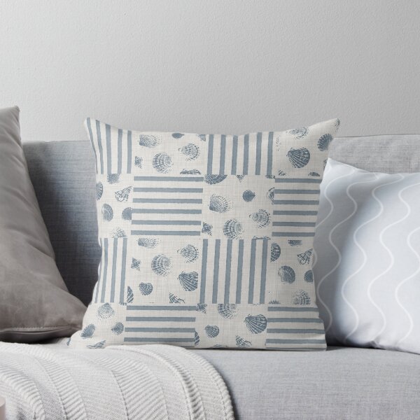 Item preview, Vintage Blue Seashell Quilt designed and sold by caladayart.