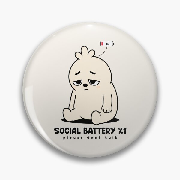 Item preview, Social Battery 1% | Introvert Mood Meme designed and sold by Zerhof.