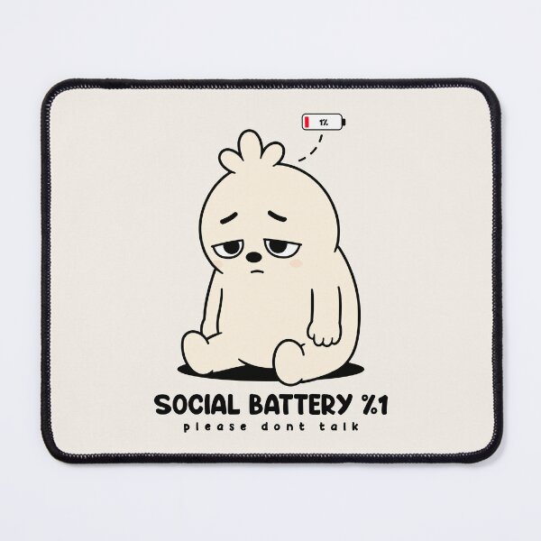 Item preview, Social Battery 1% | Introvert Mood Meme designed and sold by Zerhof.