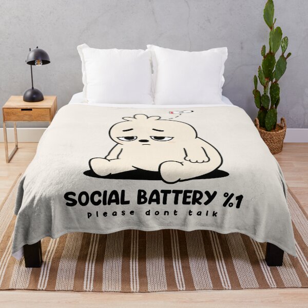 Item preview, Social Battery 1% | Introvert Mood Meme designed and sold by Zerhof.