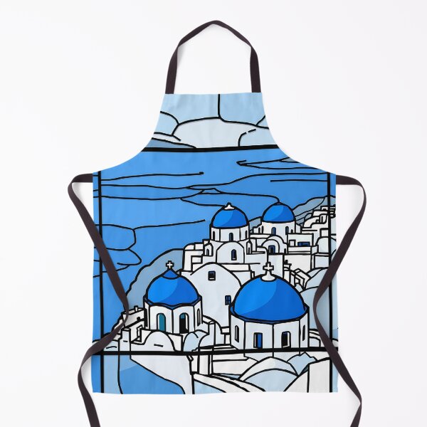 Item preview, Santorini Blue Domes Sunset View designed and sold by T-domain.
