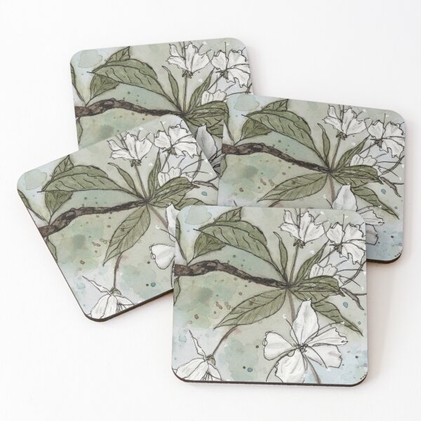 Item preview, White Blossoms in Watercolor - Handpainted Nature Floral Illustration designed and sold by WaterColorCats1.