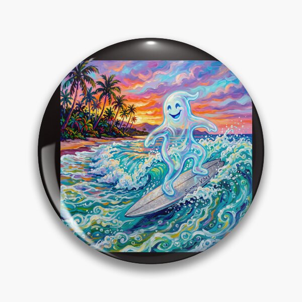 Item preview, Whimsical Ghost Surfer #4 designed and sold by Helios Be. Lavsh.