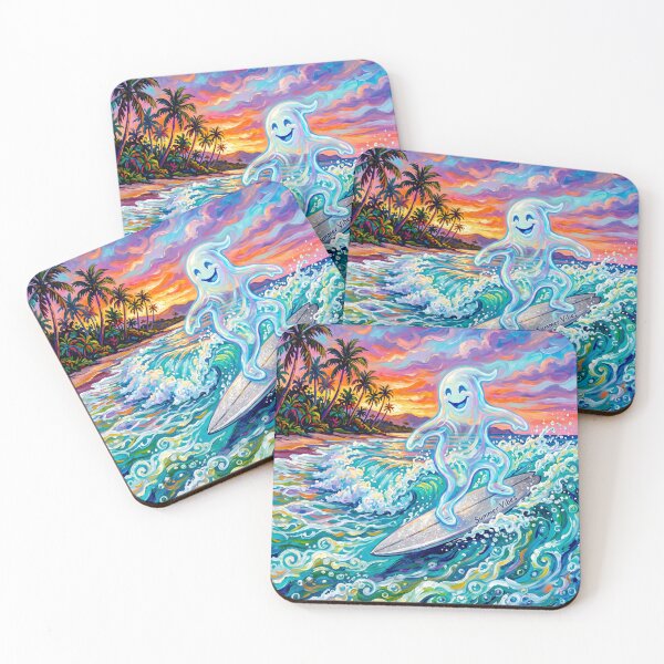 Item preview, Whimsical Ghost Surfer #4 designed and sold by Helios Be. Lavsh.