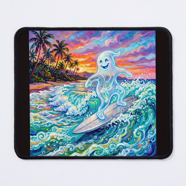 Item preview, Whimsical Ghost Surfer #4 designed and sold by Helios Be. Lavsh.