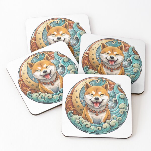 Item preview, Shiba Inu Dog Art / Japanese Inspired Traditional Dog Design designed and sold by Mousy17.
