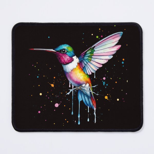 Item preview, Colorful Watercolor Hummingbird Splatter Art designed and sold by MatPixStudio.