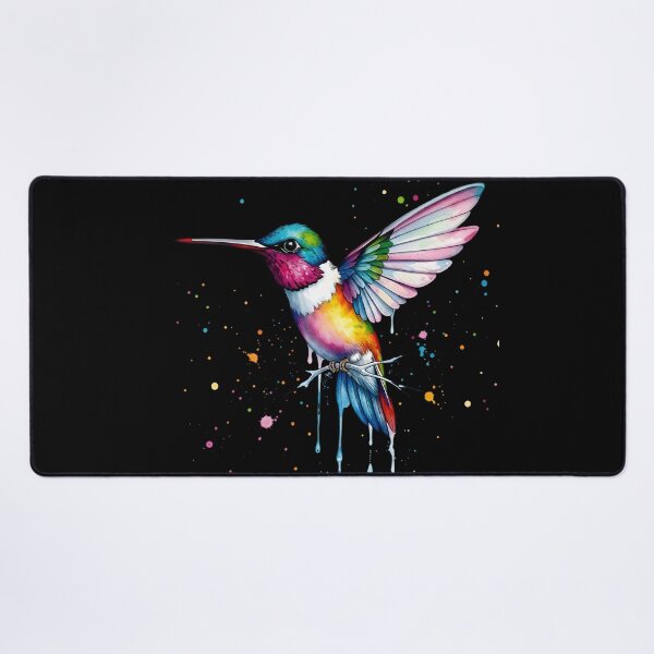 Item preview, Colorful Watercolor Hummingbird Splatter Art designed and sold by MatPixStudio.