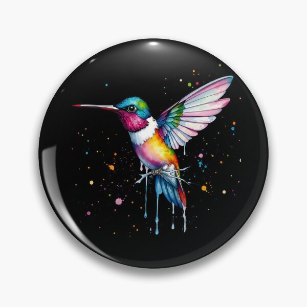 Item preview,  Colorful Watercolor Hummingbird Splatter Art designed and sold by MatPixStudio.