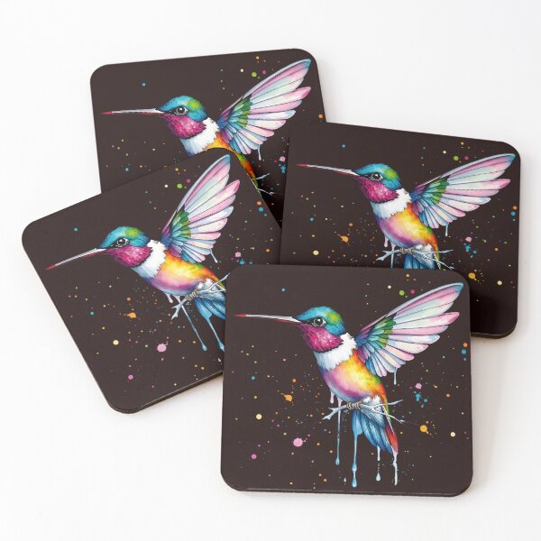 Item preview,  Colorful Watercolor Hummingbird Splatter Art designed and sold by MatPixStudio.