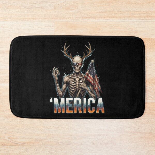 Item preview,  'Merica Wendigo Skeleton Antlers Patriotic Flag Tee v3 designed and sold by DarylWelsh2024.