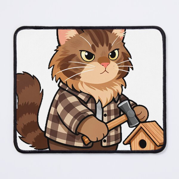 Item preview, Carpenter Cat with Hammer designed and sold by pumsquare.
