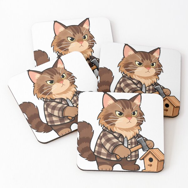 Item preview, Carpenter Cat with Hammer designed and sold by pumsquare.