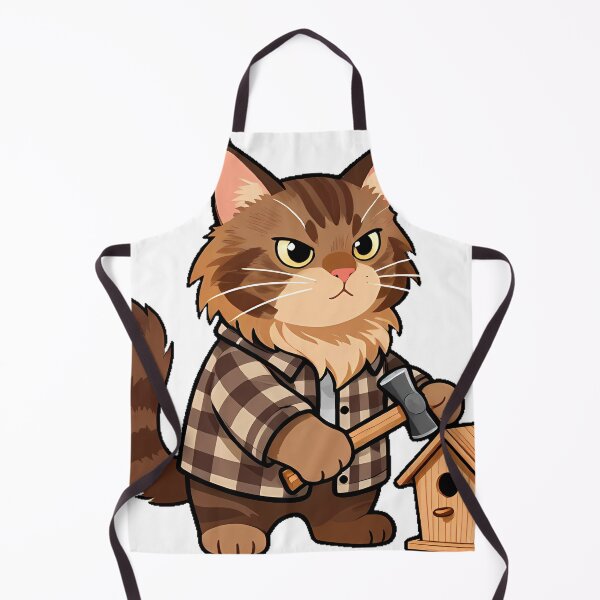 Item preview, Carpenter Cat with Hammer designed and sold by pumsquare.