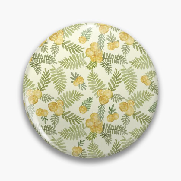 Item preview, Australian Golden Wattle Watercolor Botanical Floral Vintage Yellow  designed and sold by Sketchbook Designs.