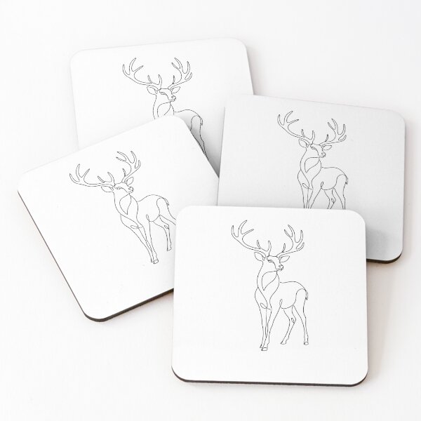 Item preview, Minimalist Single Line Drawing of Majestic Stag Deer designed and sold by AbderraimArt.