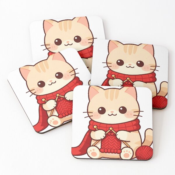 Item preview, Knitting Cat with Yarn designed and sold by pumsquare.