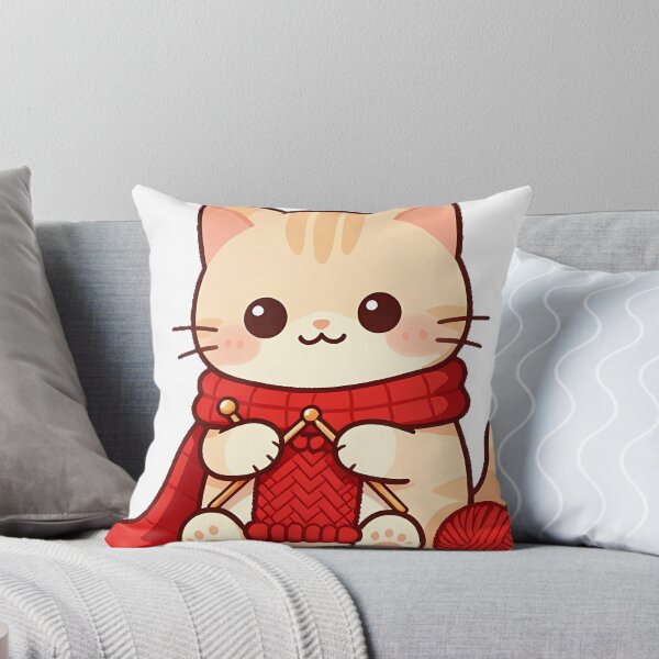 Item preview, Knitting Cat with Yarn designed and sold by pumsquare.