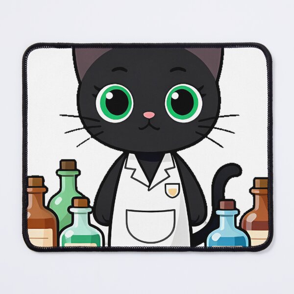 Item preview, Pharmacist Cat with Potion Bottles designed and sold by pumsquare.
