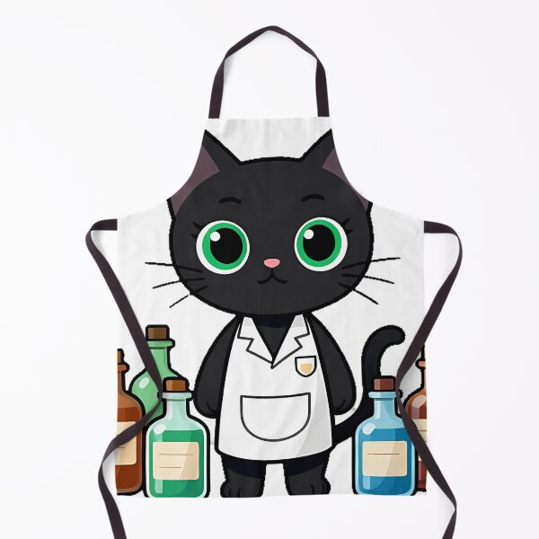 Item preview, Pharmacist Cat with Potion Bottles designed and sold by pumsquare.