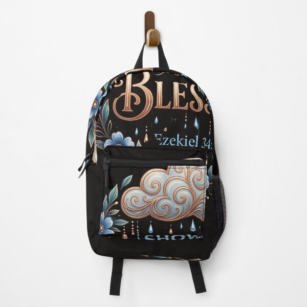 Item preview, Showers of Blessing | Ezekiel 34:26 | Elegant Christian Floral Wreath Bible Verse Design | Faith & Hope Gift designed and sold by KINGDOM GOLD STUDIO.