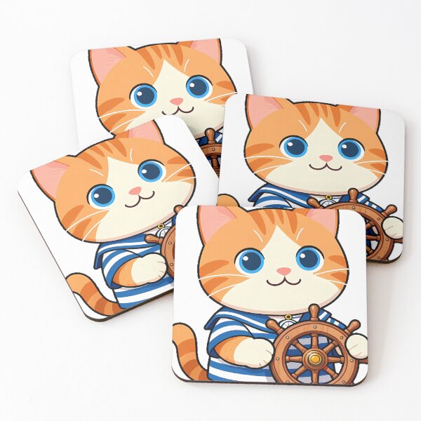 Item preview, Sailor Cat with Ship Wheel designed and sold by pumsquare.