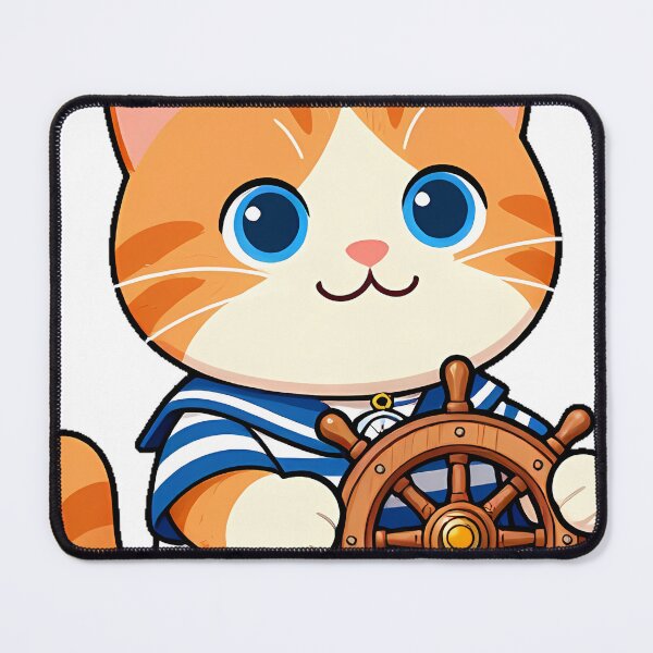 Item preview, Sailor Cat with Ship Wheel designed and sold by pumsquare.