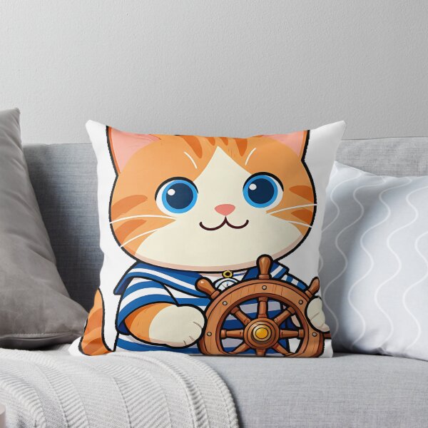 Item preview, Sailor Cat with Ship Wheel designed and sold by pumsquare.