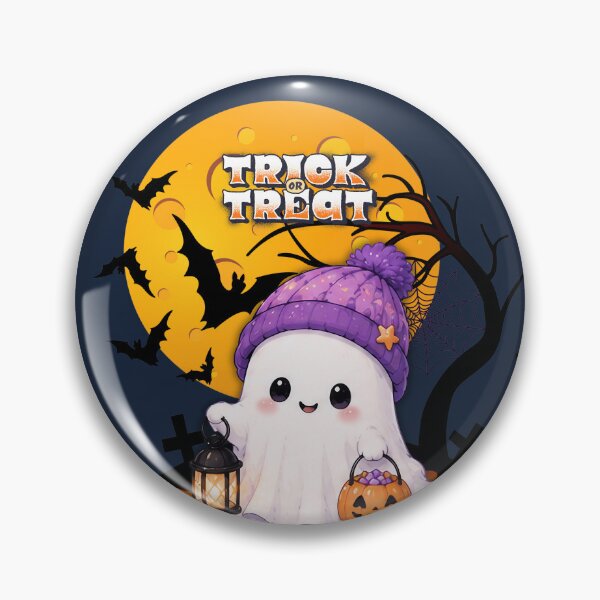 Item preview, Cute Ghost Trick Or Treat Halloween Pumpkin designed and sold by Soluna Studio.