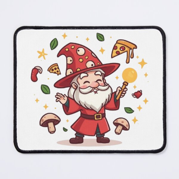 Artikelvorschau, Pizza-Zauberer-Aufkleber | Niedliches magisches Pizza-Maskottchen-Fantasy-Design entworfen und verkauft von Stylestickers55.