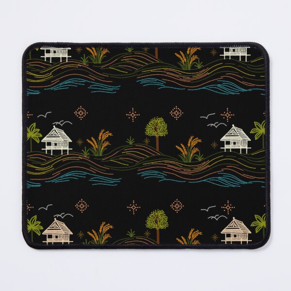 Item preview, Rice Field and Farm Hut, Rutal Landscape Inspired by Traditional Isan Folk Art Classic T-Shirt designed and sold by Lannanun.