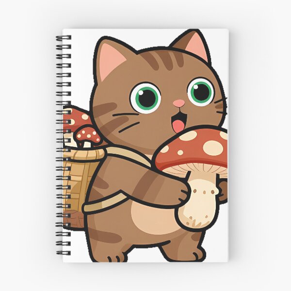 Item preview, Forager Cat with Mushroom Basket designed and sold by pumsquare.