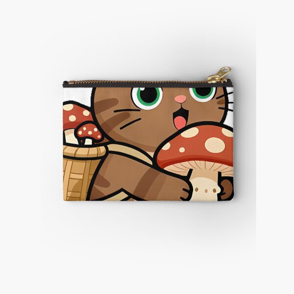 Item preview, Forager Cat with Mushroom Basket designed and sold by pumsquare.