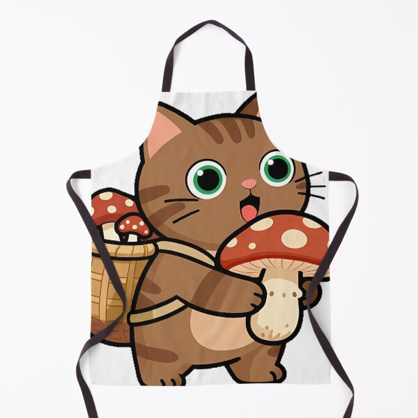 Item preview, Forager Cat with Mushroom Basket designed and sold by pumsquare.