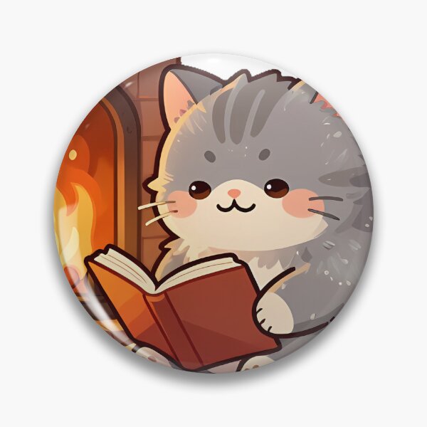Item preview, Fireplace Reading Cat designed and sold by pumsquare.