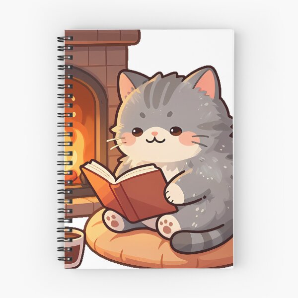 Item preview, Fireplace Reading Cat designed and sold by pumsquare.