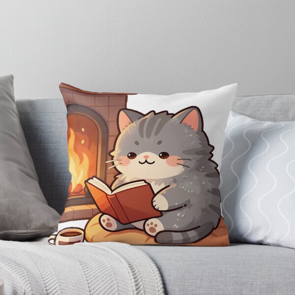 Artikelvorschau, Kamin lesende Katze entworfen und verkauft von pumsquare.