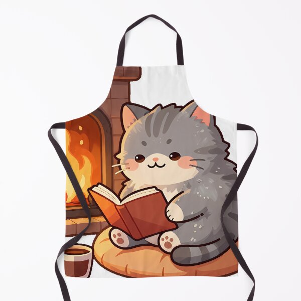 Item preview, Fireplace Reading Cat designed and sold by pumsquare.