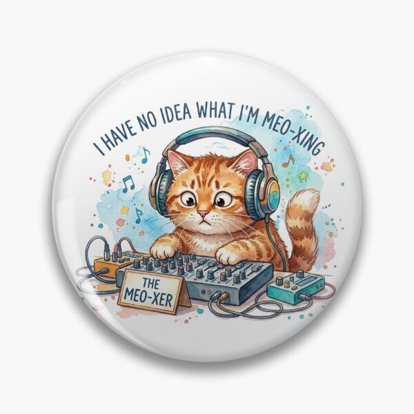 Item preview, Funny DJ Cat I Have No Idea What I'm Meo-xing - Cute DJ Kitten Watercolor designed and sold by DreamyBrushArt.