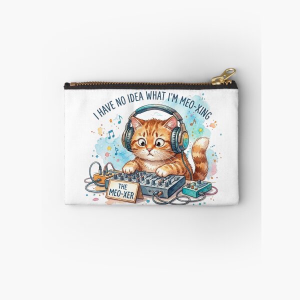 Item preview, Funny DJ Cat I Have No Idea What I'm Meo-xing - Cute DJ Kitten Watercolor designed and sold by DreamyBrushArt.